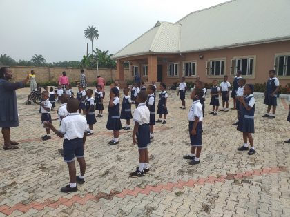 Pupils at the Assembly Ground