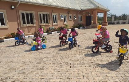 Pupils Riding bicycle